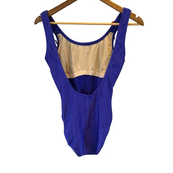 Vintage 90s Catalina royal blue ribbed one piece swimsuit low back 12 - Picture 6 of 15